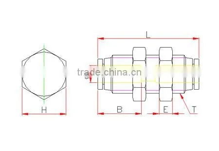 plastic tube fitting, bulkhead union , push in tube fitting