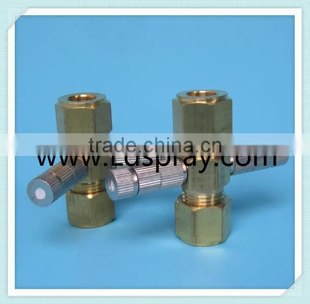 Brass threaded ferrule type 3/8 through connector with one two holes