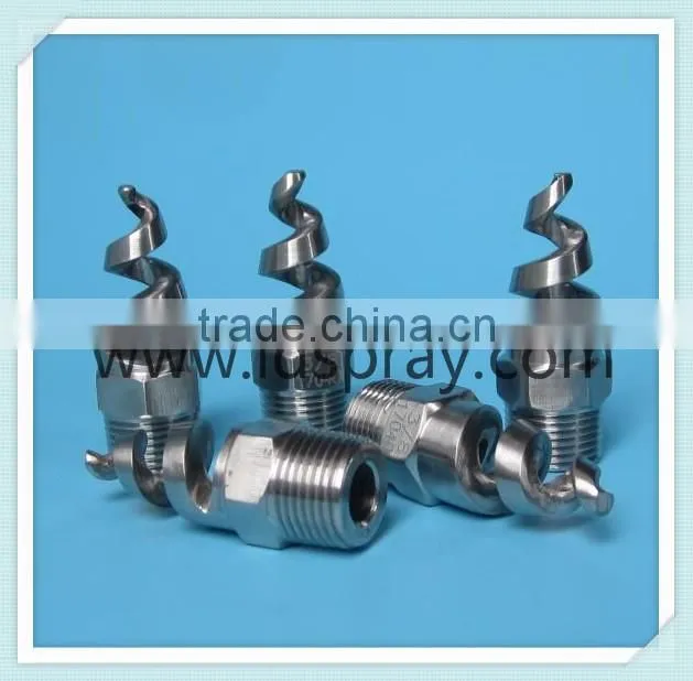 Stainless steel or brass or PP plastic solid cone spiral water nozzle