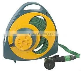 15M Coil Garden Hose With Brass Connector And 4-function Nozzle