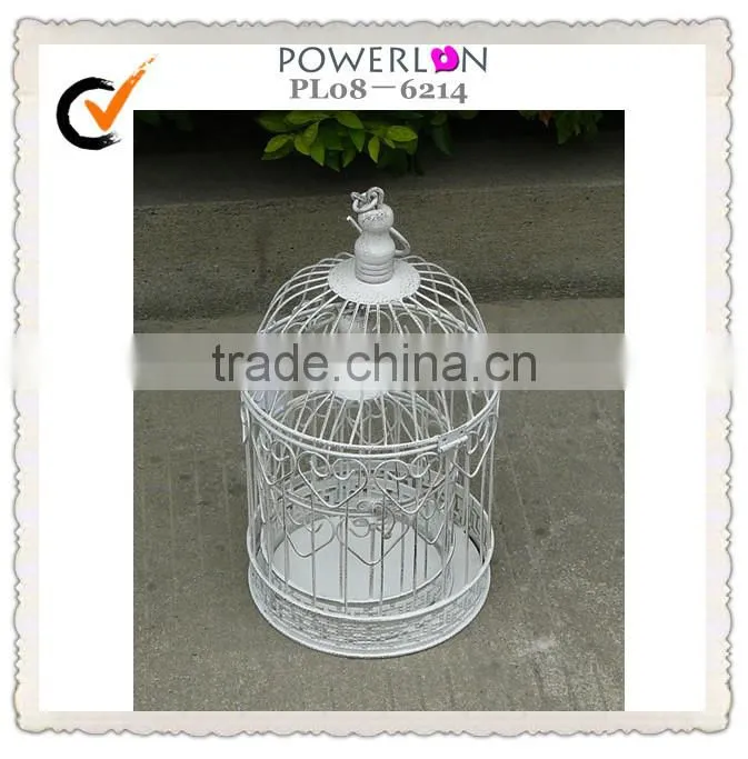 shabby chic iron bird cage candle holder