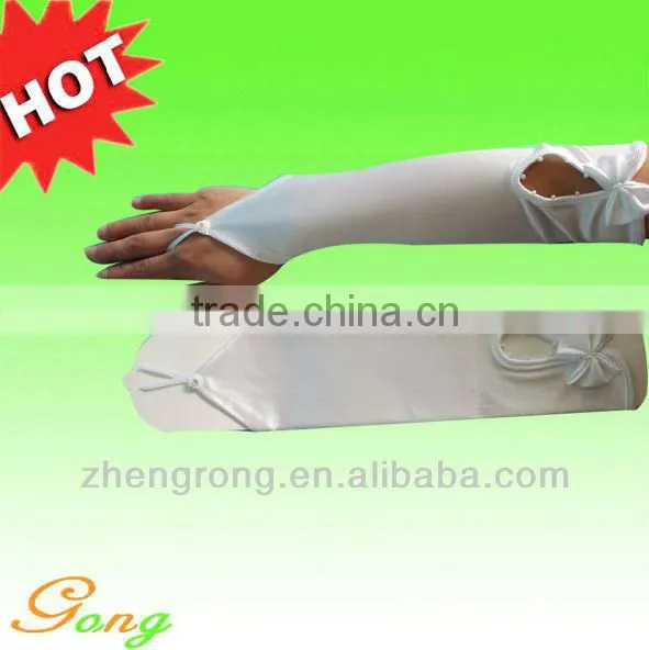 Fashion Wedding Blue Satin Gloves