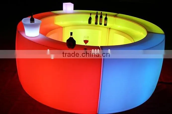 Combination color round nightclub modern led bar counter design
