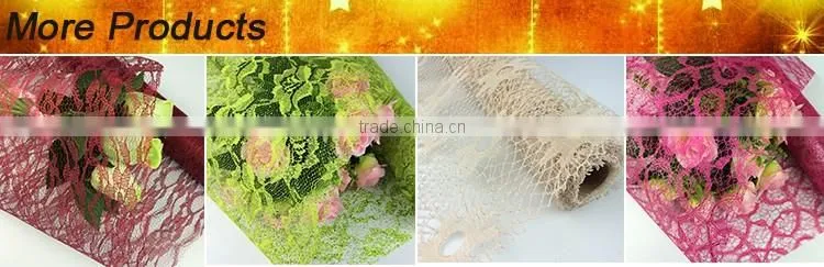 colored 100% Polyester knitted flower wrapping wave mesh