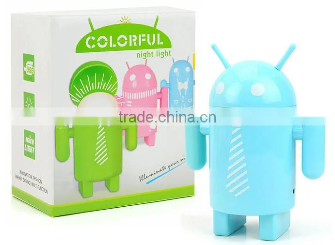 Supply creative fashion Android robot colorful light / small Night light --green