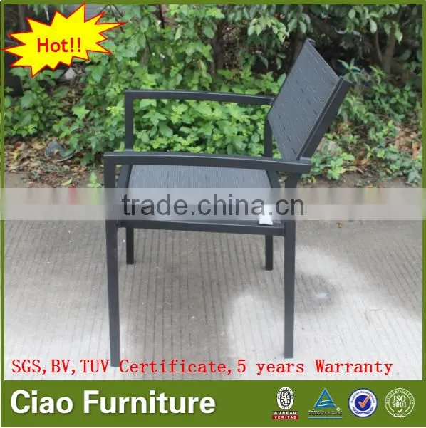 outdoor fabric resturant chair patio dining arm chair stackable chair
