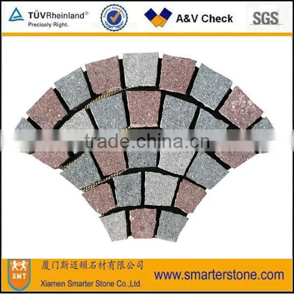 Black basalt paving stone basalt tumbled mesh paver stone