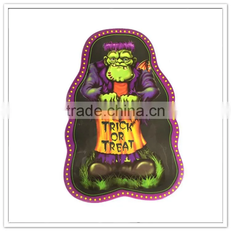 Holiday use houseware trick or treat monster print plastic decorative Halloween plates