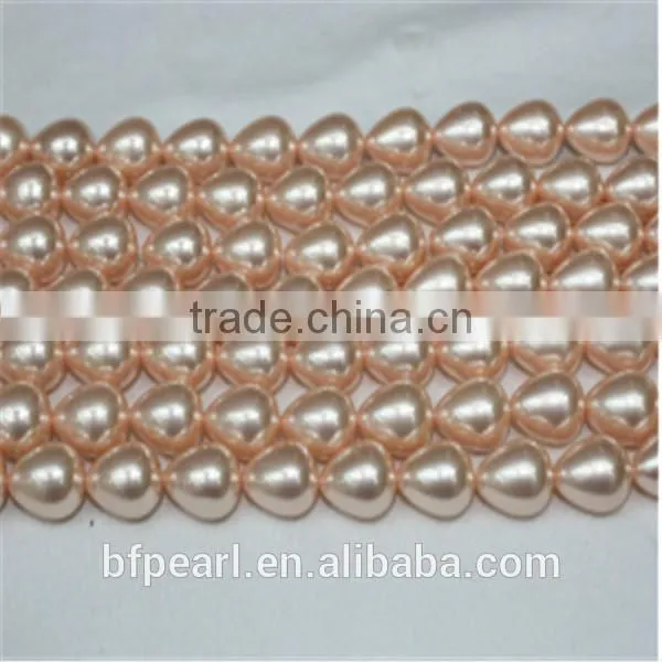 12-15mm Pink Teardrop Shell Pearls Loose Strands for Making Jewelry