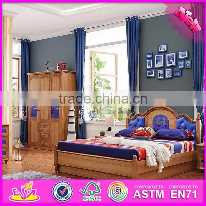 2016 wholesale modern wooden children bunk bedroom designs W08H043