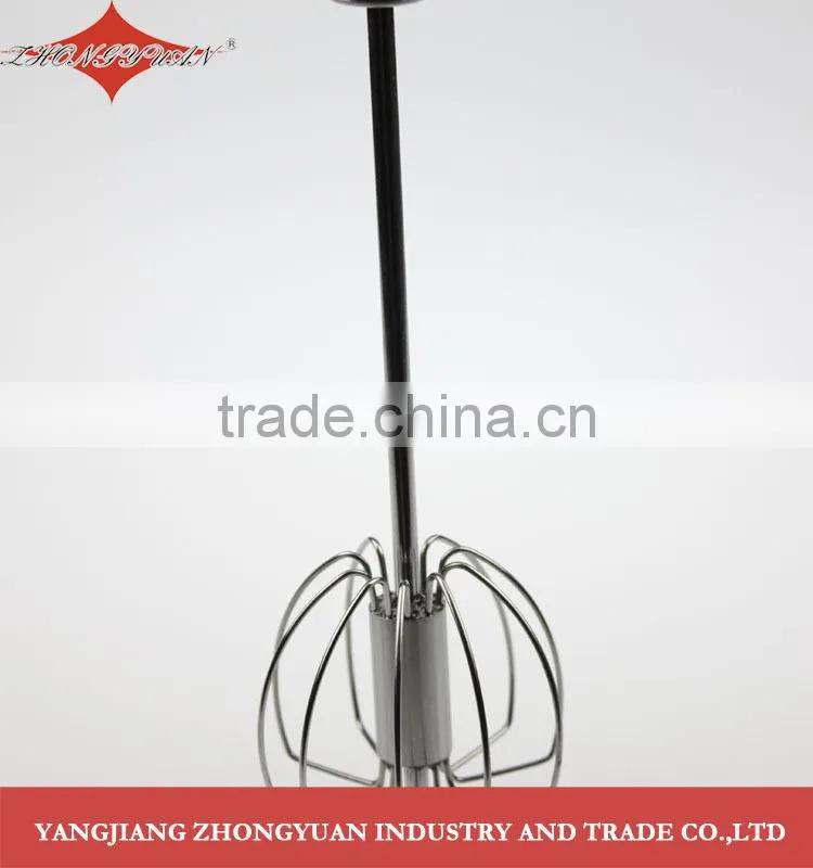 Stainless steel rotary beater hand push kitchen rotation hand egg whisk