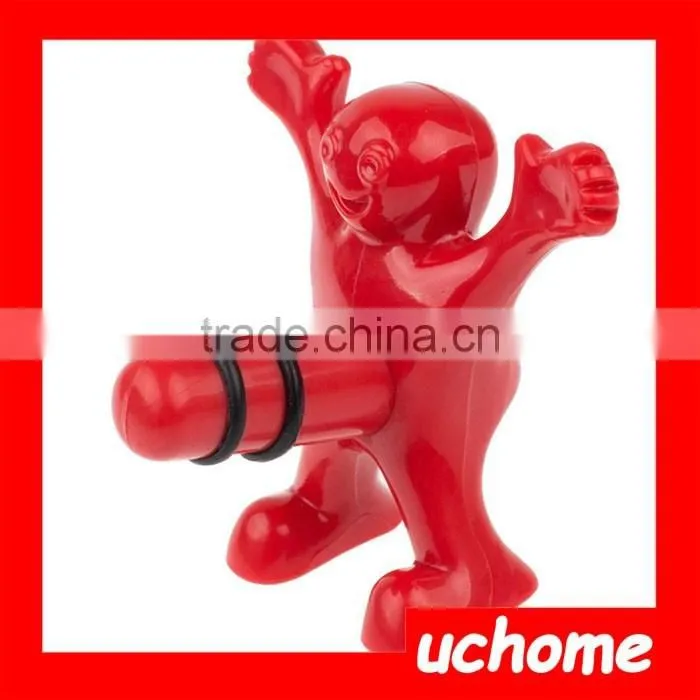 UCHOME2016 Best Selling Red Wine Bottle Stopper Human Body Happy Man Guy Wine Bottle Stopper