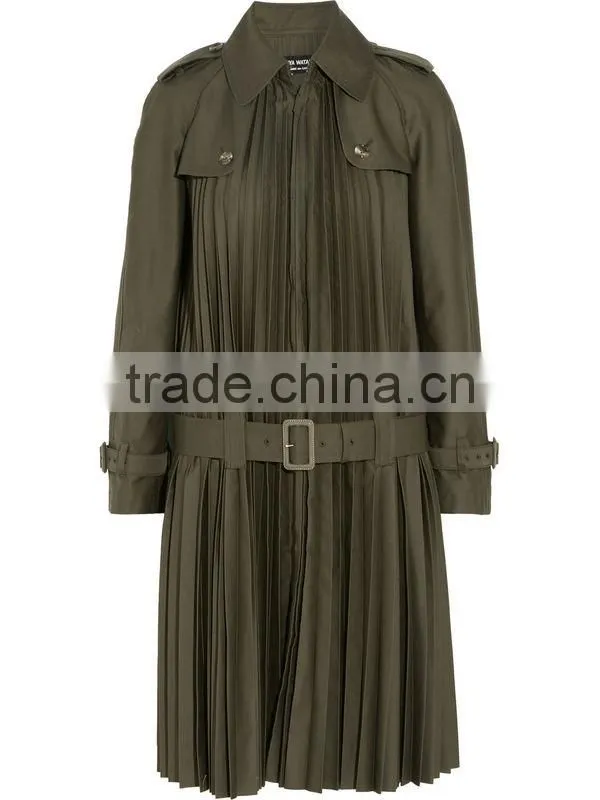Women pleated overcoat/overwear,women slim skirted dress,