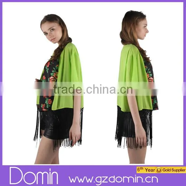 2014 Newest Women Summer Fringe Kimono