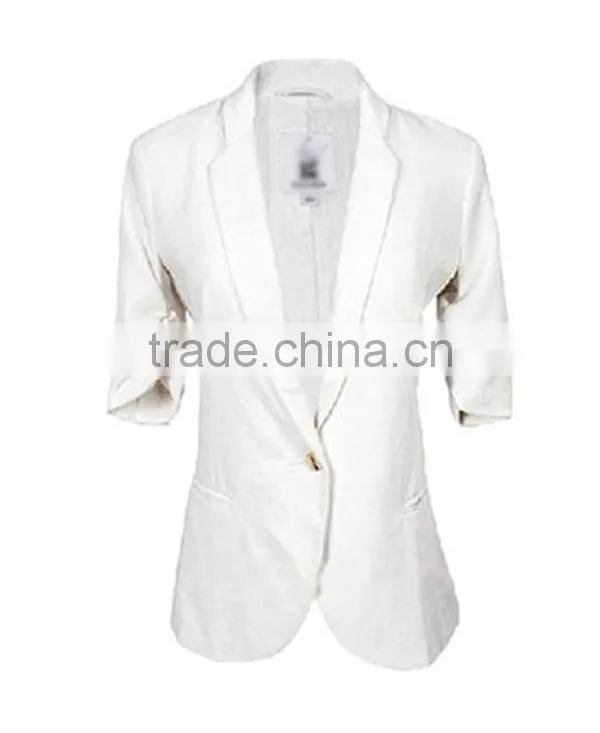 formal party wear half sleeve jacket with buttons embellished