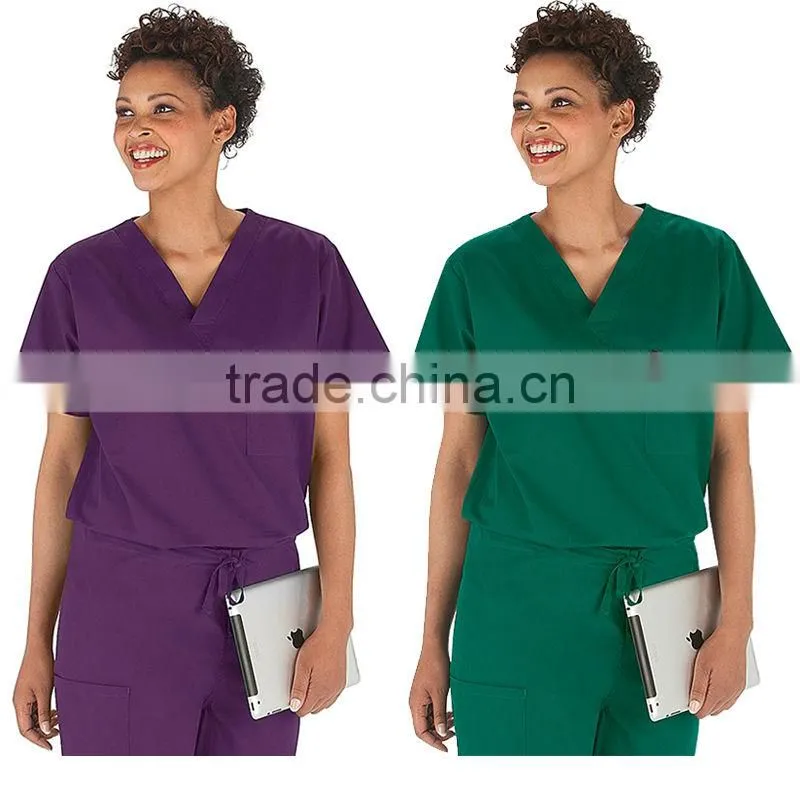 Custom Short Sleeve Summer Cotton Hospital Nurses Uniform Patterns
