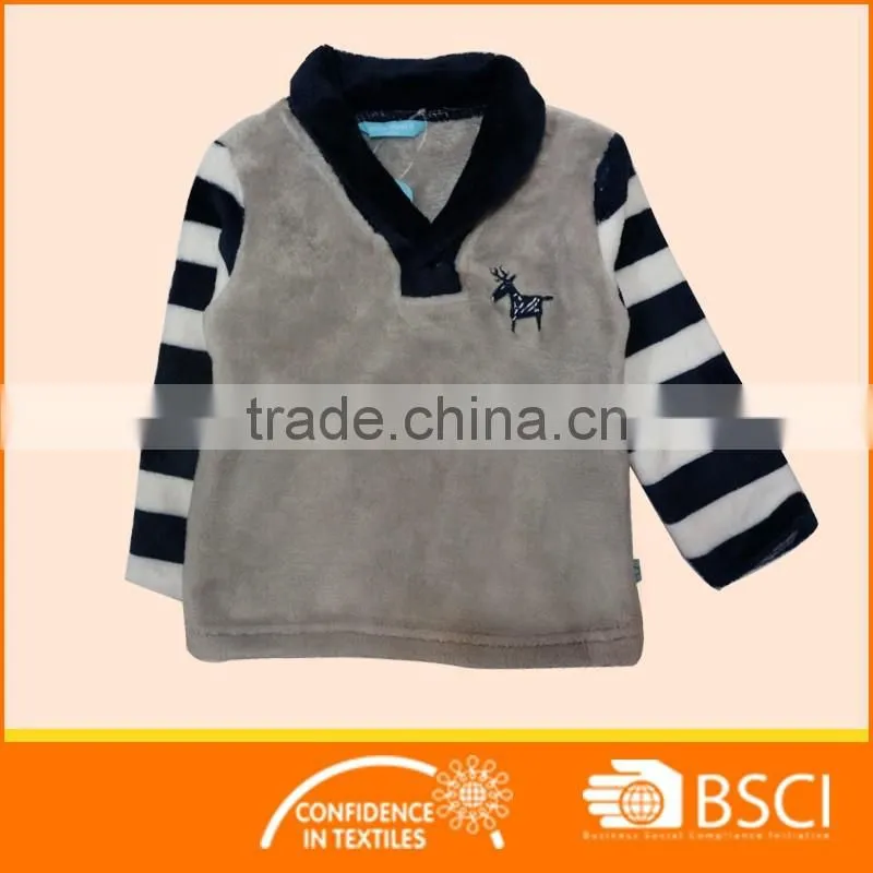 V Neck Unisex Yarn Dyed Baby Jumpsuit Set Baby Homewear