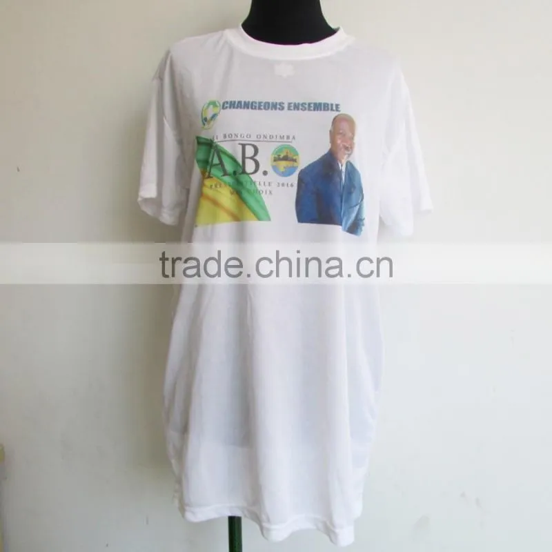 white 100% polyester culture clothing custom election t-shirt wholesale from china