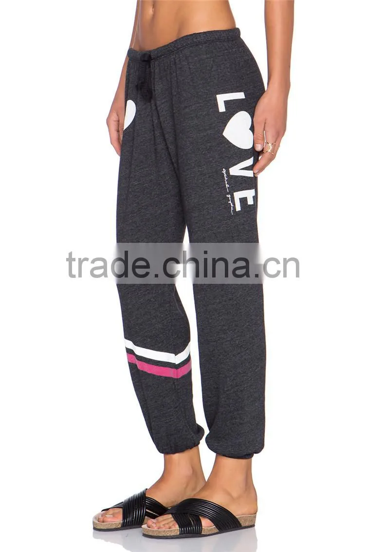 Cheap wholesale sweatpants cotton print joggers xl women trousers