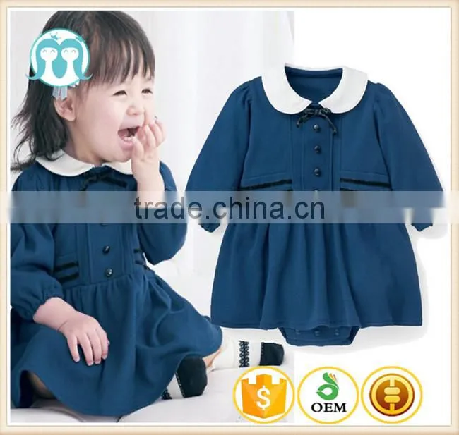 Western baby long slevee clothing winter toddler clothing dresses for autumn
