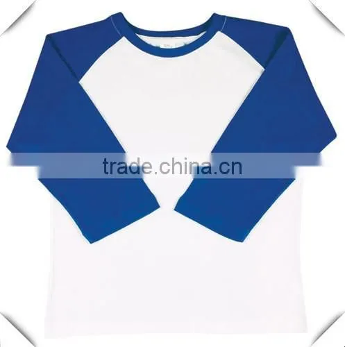 100% Cotton Plain Ladies Baseball Tee 3/4 Raglan Sleeve Baseball T Shirt Contrast 2 Tone Unisex Baseball T-Shirt Wholesale
