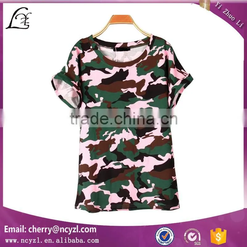 custom wholesale women camouflage uniform t shirt or suit