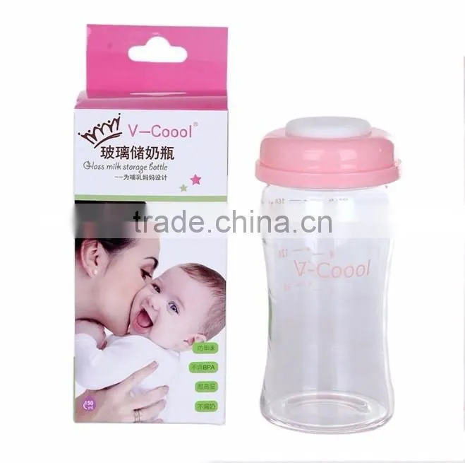 breastmilk storage bottle/fresh milk glass bottles/glass milk storage bottle