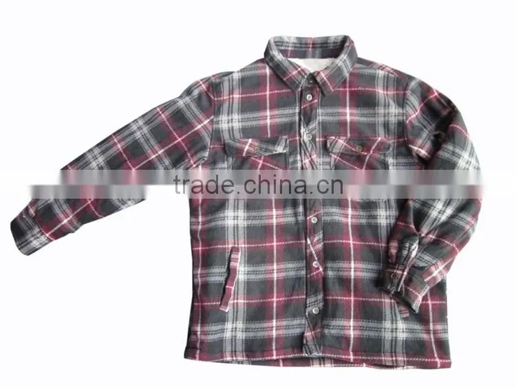 Quilted shirts with hood casual men's long sleeved winter shirts plaid shirts