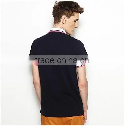 Fashion color combination collar design polo shirts high quality