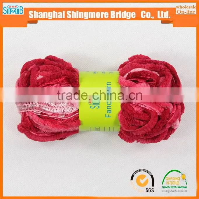 100% polyester railway fancy knitting yarn for hand knitting scarf