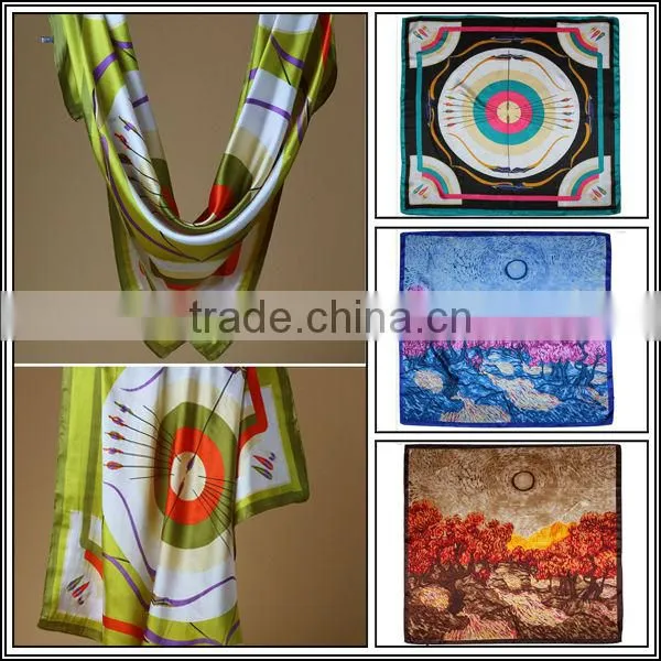 Custom Square Cat Printing Satin Scarves