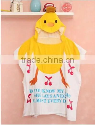 100% cototn hooded poncho towel for children or adults