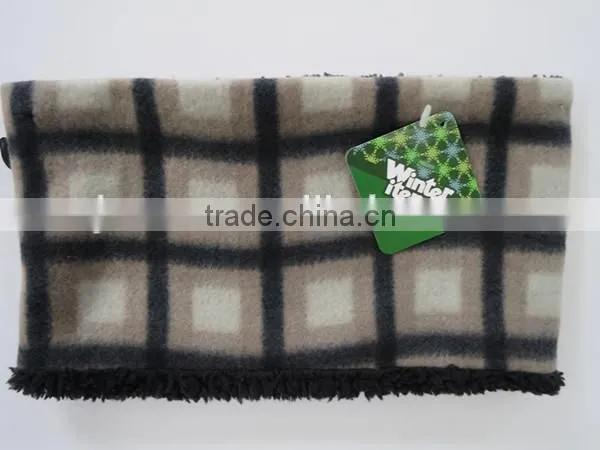 winter polar fleece neck warmer with coral fleece lining