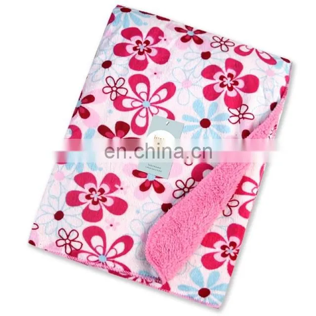 2017 Promotional Double-sided Soft Fluffy Fleece Blanket For Baby