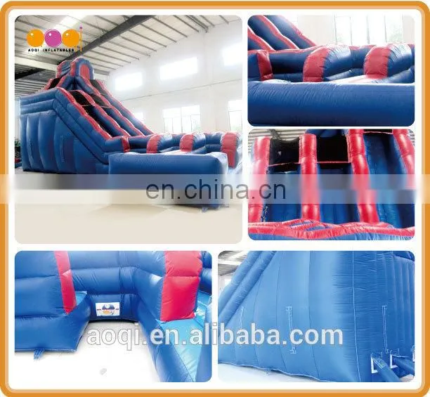 AOQI with free EN14960 certificate inflatable bouncing water slide high 0.55mm pvc tarpaulin inflatable slide in 2016
