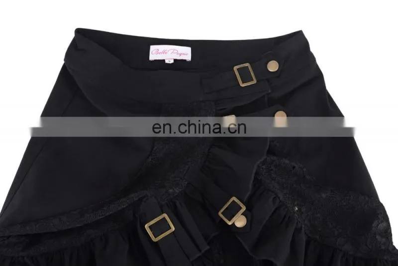 Belle Poque Vintage Women's Steampunk Gothic Clothing Gypsy Hippie High Stretchy Nylon-Cotton & Lace Skirts BP000205-1