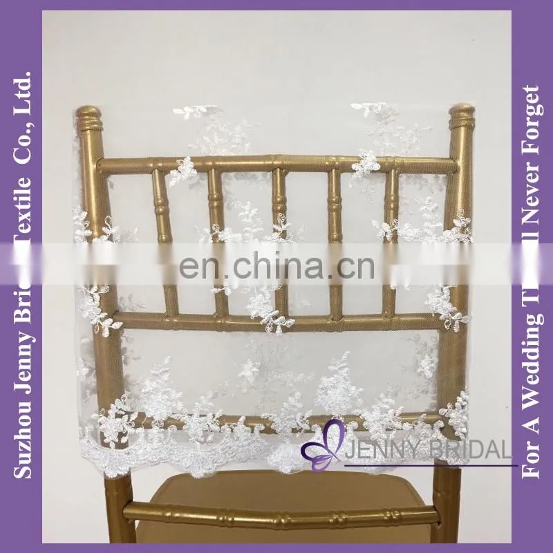 C462A ivory chair cap covers embroidered lace sequin chair cover chair sash