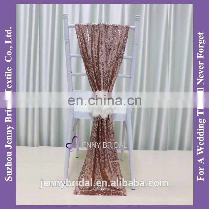 C385#24 pageant and bridal sash rose gold sequin chair cover chair sashes