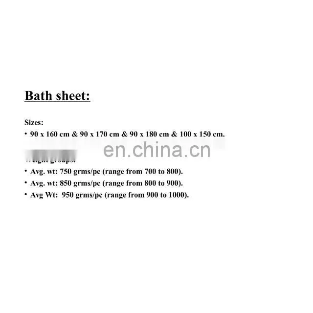 Factory Price White Cotton Terry Bath Towels