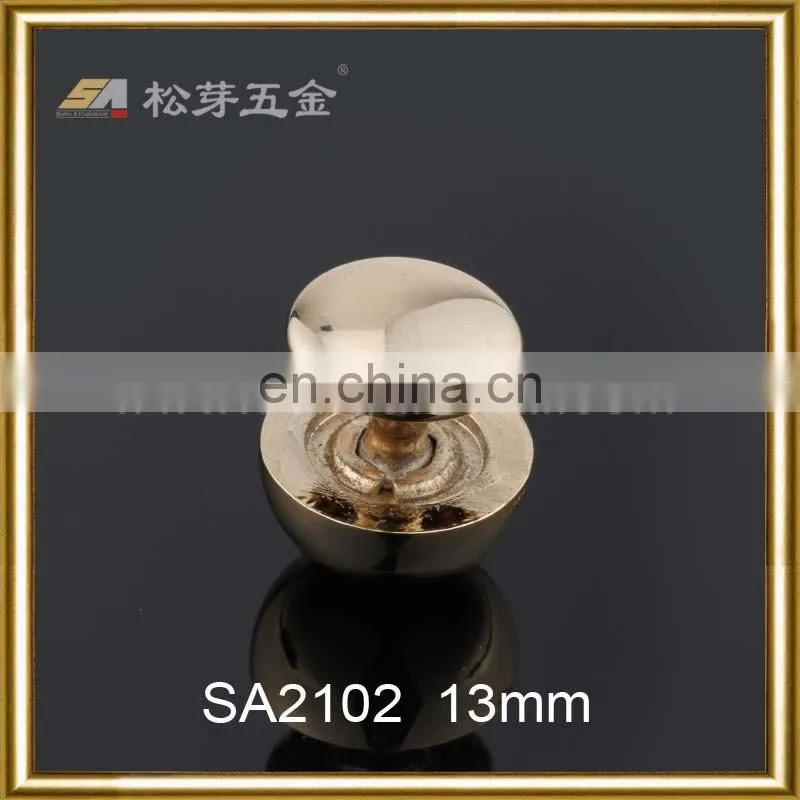 Custom Plated Screrw Rivets And Studs, Decorative Zinc Alloy Mushroom Head Shape Rivets For Bags