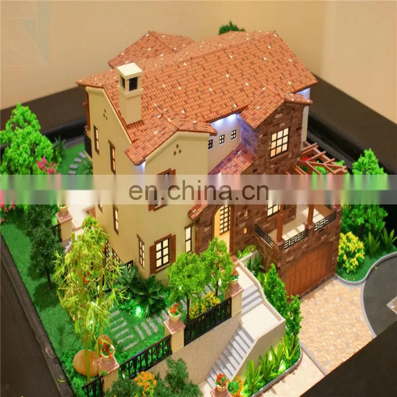 Landscape miniature model making , 3d villa house plans building model