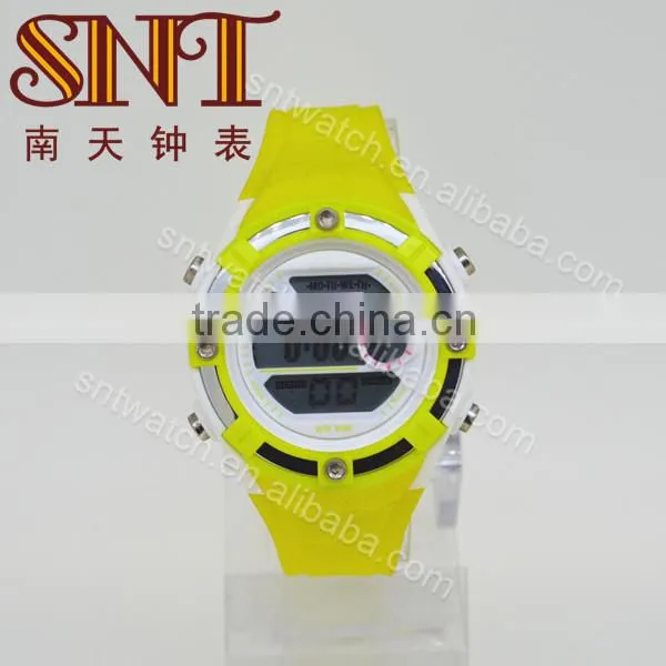 Digital watch with plastic strap