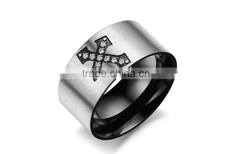 316L Stainless steel men's ring cross retro swagger Punk rock goth band boyfriend gift