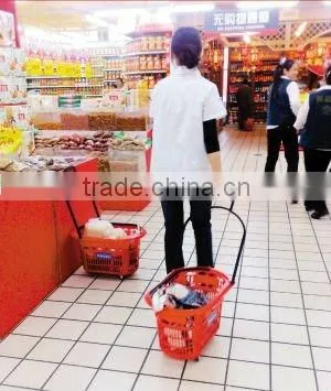 Adjustable bars wheel shopping basket