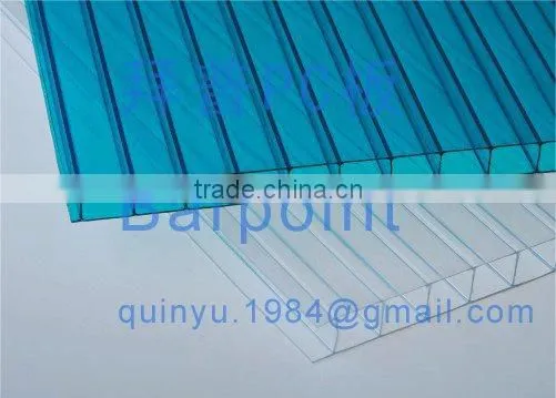 Export quality 10years' guarantee Polycarbonate twin wall hollow hollow sheet
