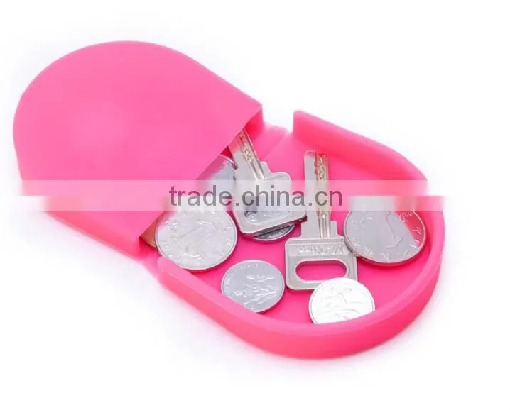 2015 Wholesale Silicone coin case/ round change purses