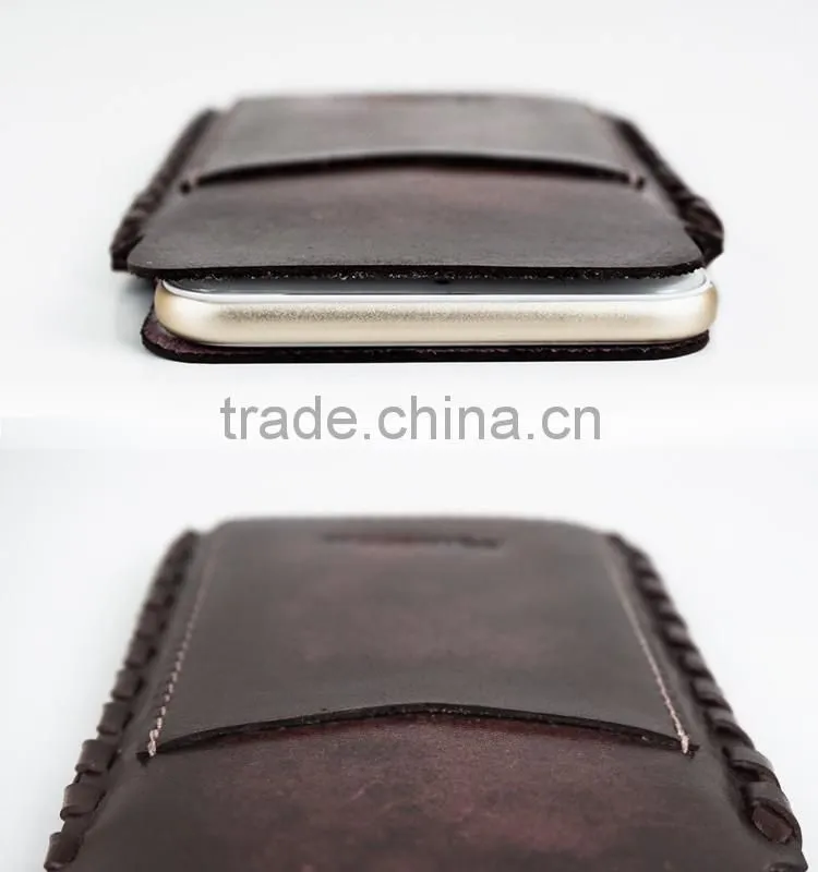 Fading Color Genuine Leather Cell Phone/Mobile Phone Weave Case/Tube for iPhone 6/6s for Lady/Women