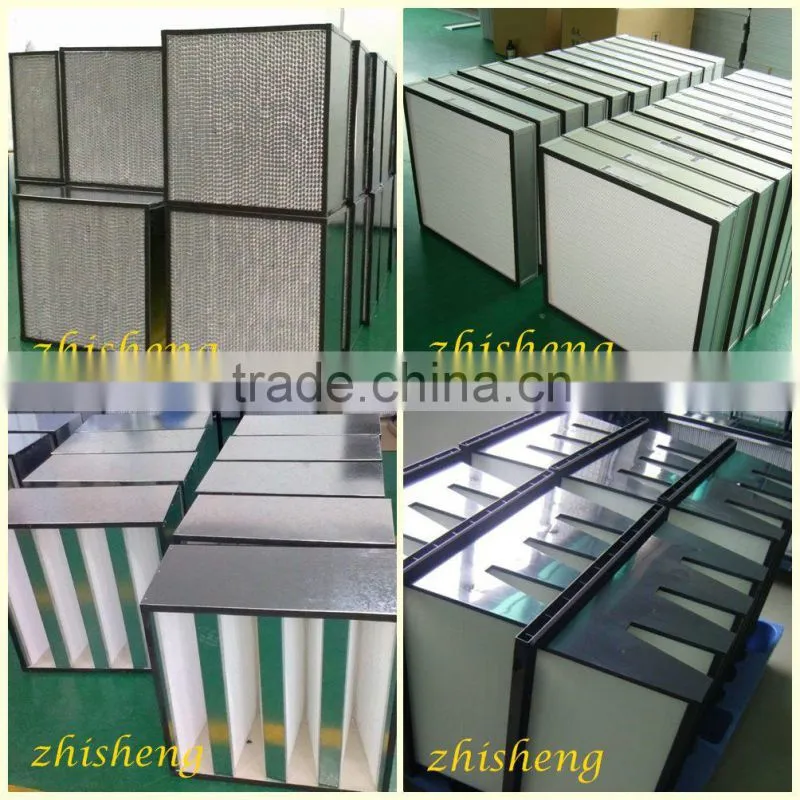 Large holding capacity PP media V bank hepa filters