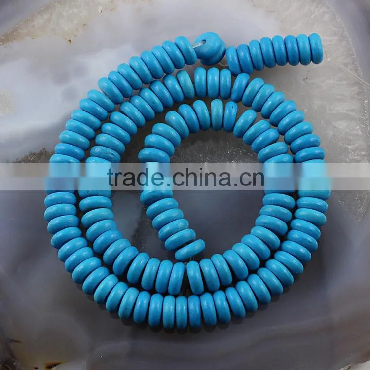 TB0425 Blue turquoise heishi beads,blue howlite rondelle beads