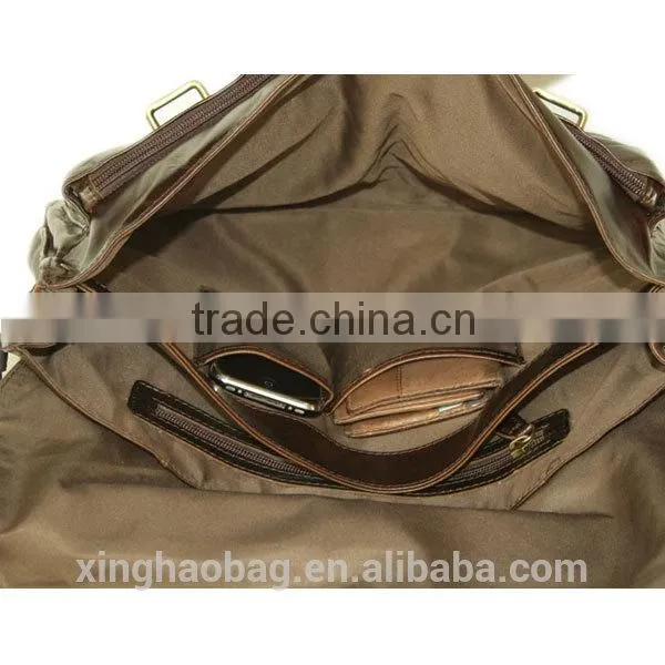 2014 branded men's briefcase brown leather briefcase bag